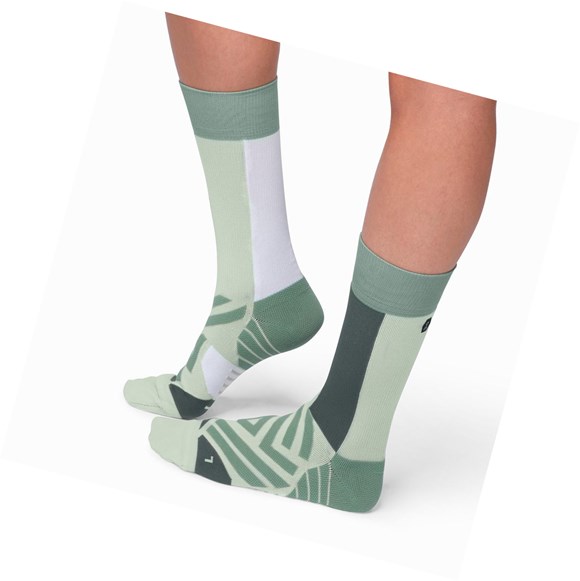 Calcetines Para Correr On High Hombre Verdes Blancos | 5763UEJFI