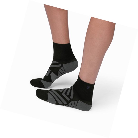 Calcetines Para Correr On Mid Mujer Negros Grises | 8513VJULC