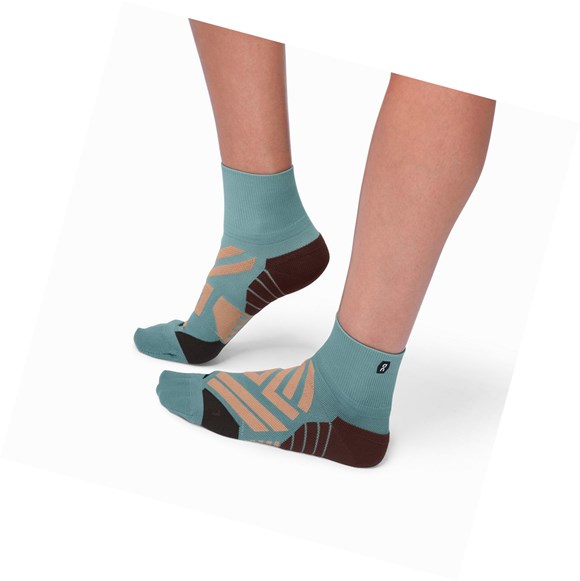 Calcetines Para Correr On Mid Mujer Verdes Marrom Rosas | 9712KXRZO