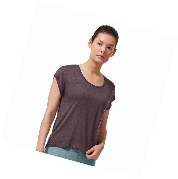 Camiseta On Active-T Flow Mujer Vino Granate | 3684ULXYV