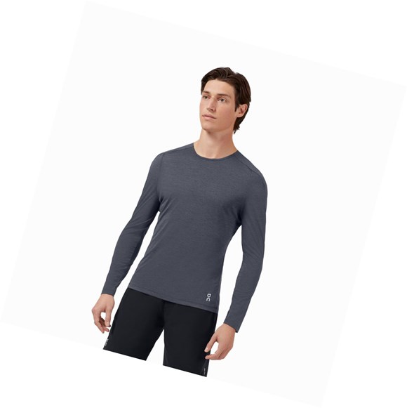 Camiseta On Performance Long-T Hombre Azules | 3954NQLUC
