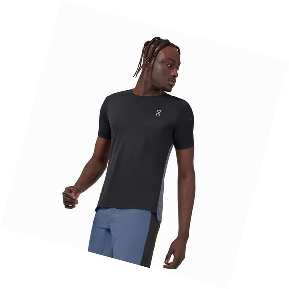 Camiseta On Performance Long-T Hombre Negros | 8956JVIOS