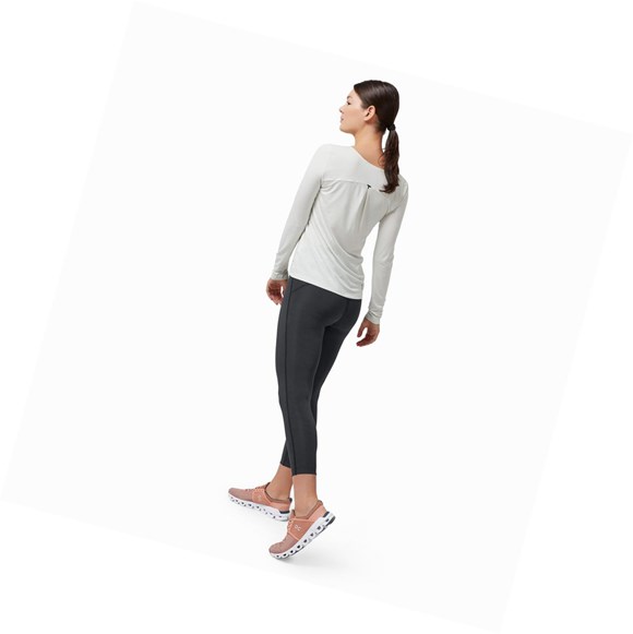 Camiseta On Performance Long-T Mujer Blancos | 1536DZLGH