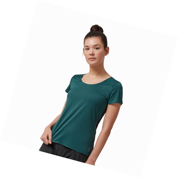 Camiseta On Performance Long-T Mujer Verdes Negros | 2705YWLNF