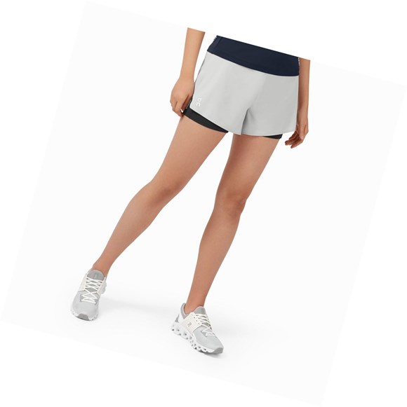 Pantalones Cortos Para Correr On Correr Mujer Beige Negros | 5071XHSPA