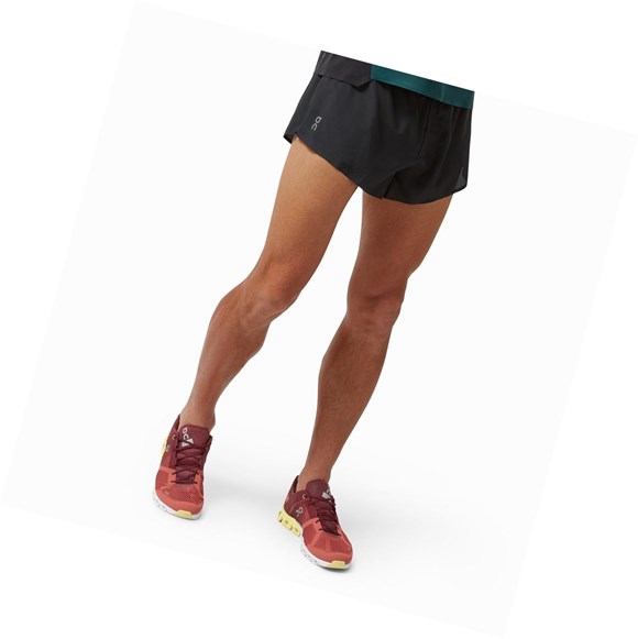 Pantalones Cortos Para Correr On Race Hombre Negros | 7835LTUPS