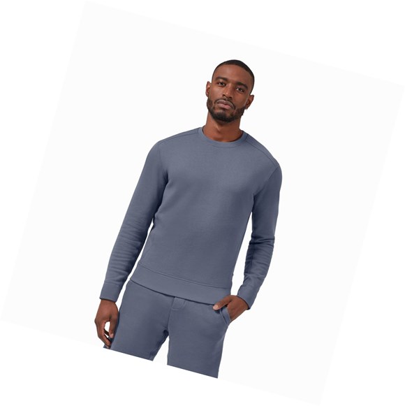 Sudaderas On Crew Neck Hombre Azules | 2691DLIJG