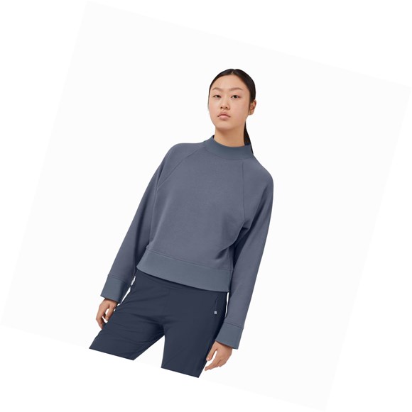 Sudaderas On Crew Neck Mujer Azules | 6791QEXZV