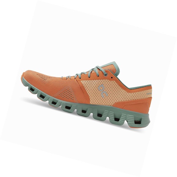 Tenis Deportivos On Cloud X Hombre Naranjas | 7850PUFNS