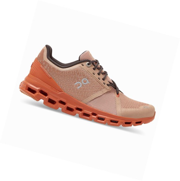 Tenis Para Correr En Carretera On Cloudstratus Mujer Marrom Rosas | 2834GFDUB