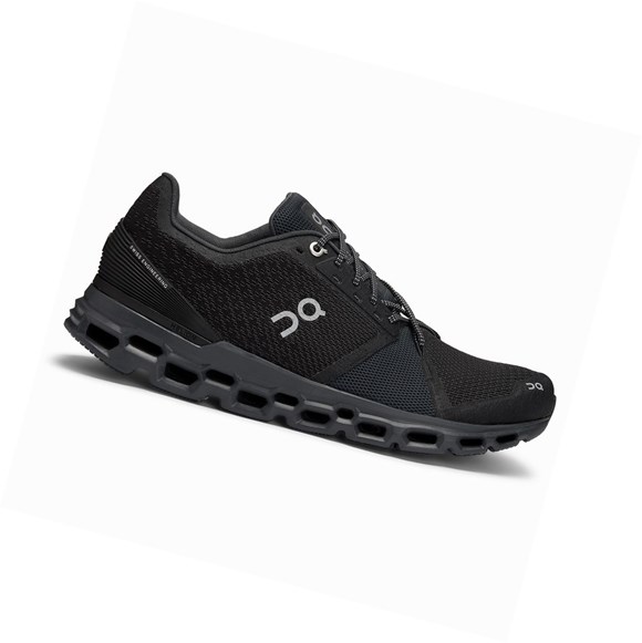 Tenis Para Correr En Carretera On Cloudstratus Hombre Negros Grises | 3189MRNUW
