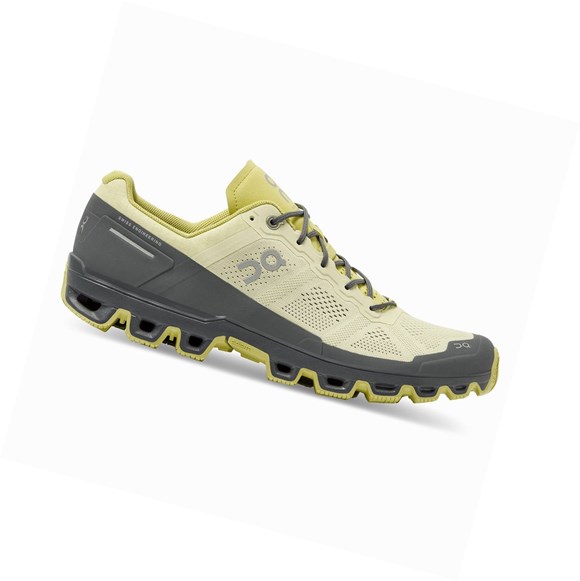 Tenis Para Trail Running On Cloudventure Hombre Kaki Amarillos | 1906UNJYC
