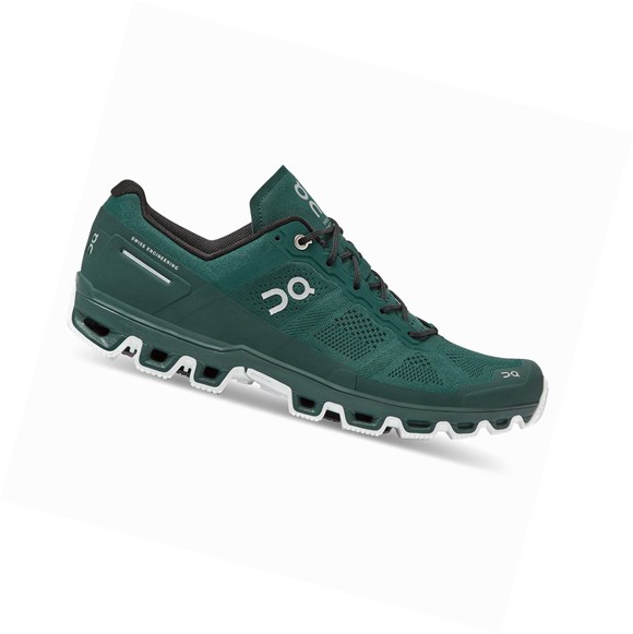 Tenis Para Trail Running On Cloudventure Hombre Verdes Blancos | 7362URJAZ
