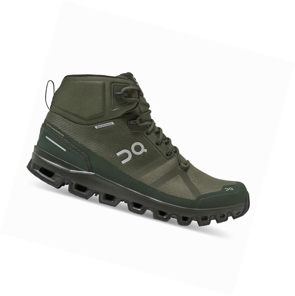 Tenis Senderismo On Cloudrock Impermeables Hombre Verde Oliva | 9324TACKG